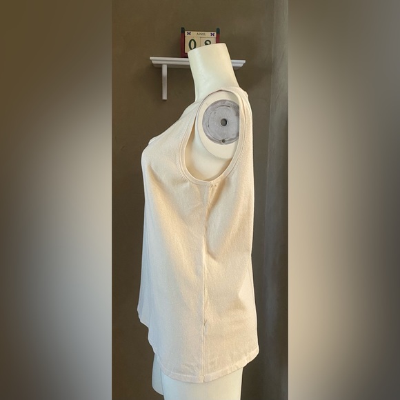 Linea by Louis Dell’ Olio Beige Whisper Knit tank top silk bland women Medium - Picture 2 of 7